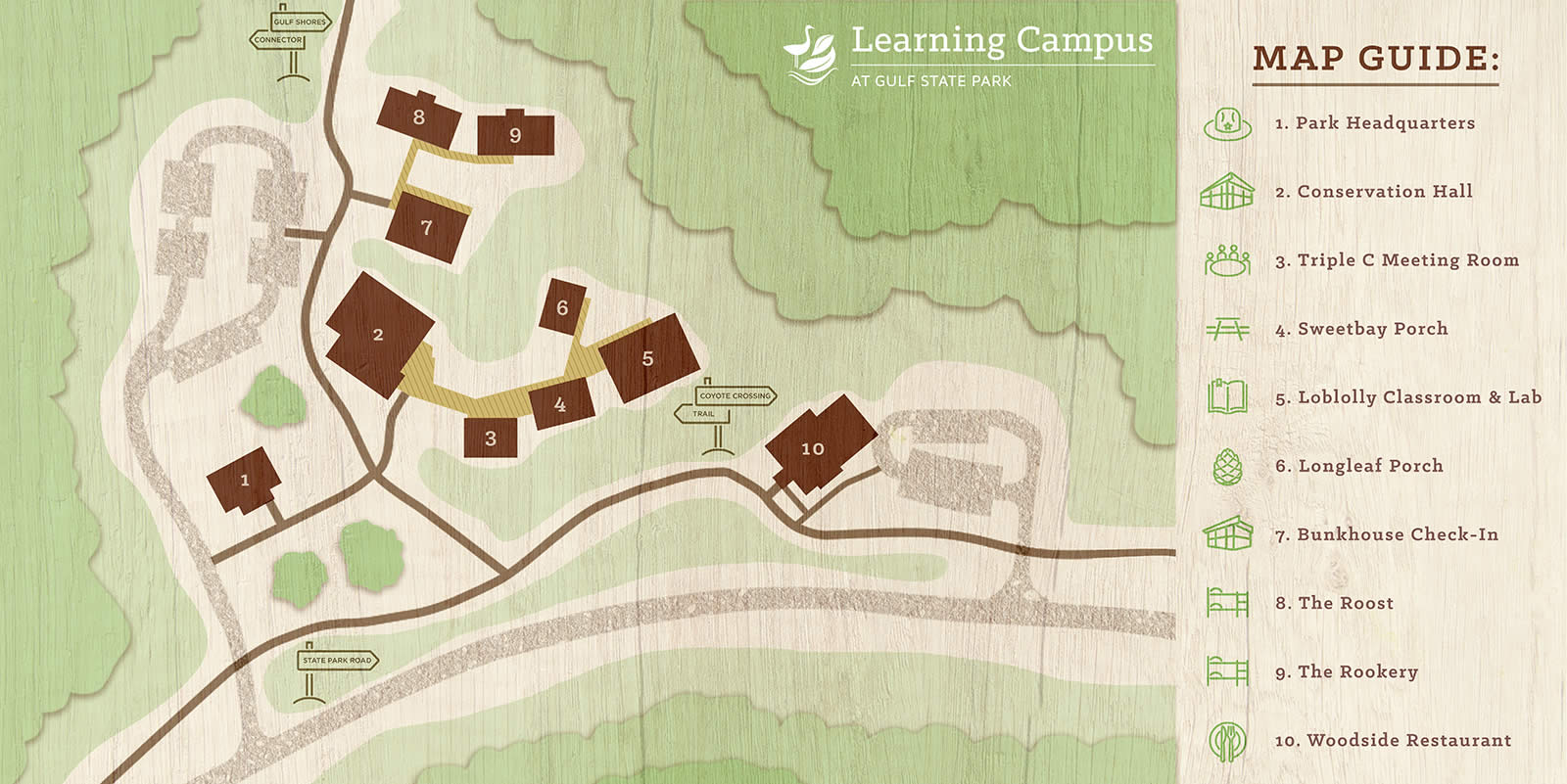 illustrated map of the Learning Center